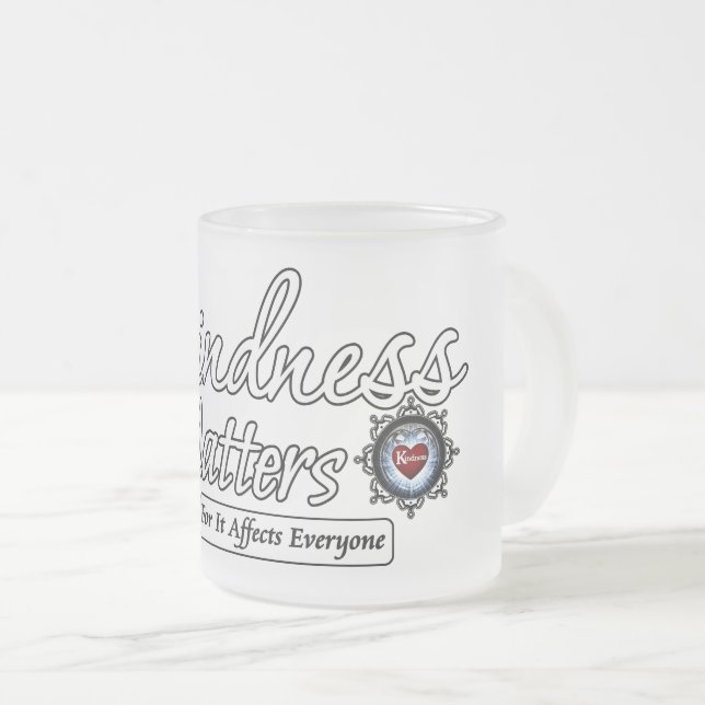 Kindness Matters Frosted Glass Coffee Mug (Front Right)