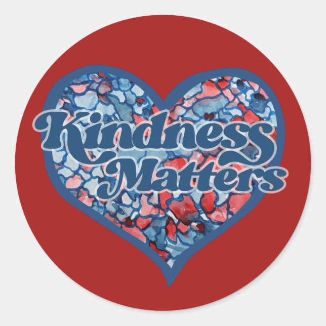 Kindness Matters heart                             Classic Round Sticker (Front)
