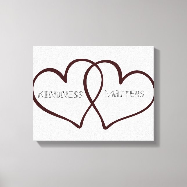 Kindness Matters Hearts Canvas Print (Front)