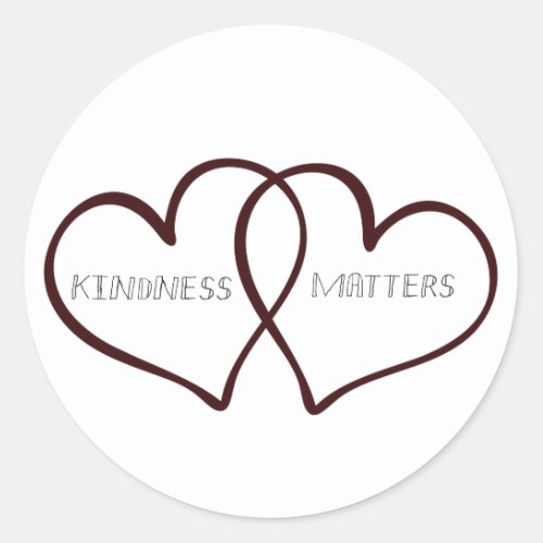 Kindness Matters Hearts Classic Round Sticker