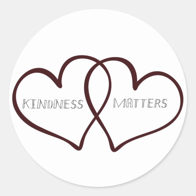 Kindness Matters Hearts Classic Round Sticker (Front)