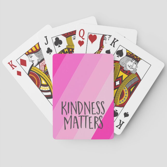 Kindness Matters, Modern Feminine Girly Pink  Poker Cards (Back)