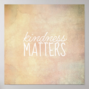 kindness matters quote vintage look watercolor poster