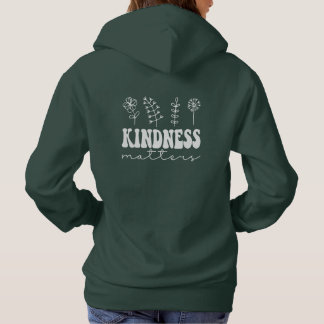 Kindness Matters Retro Boho Floral Hoodie