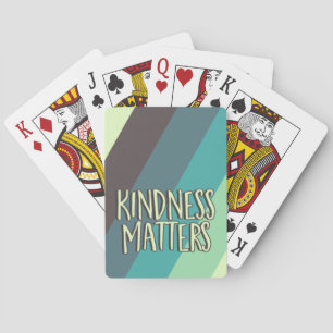 Kindness Matters, Simple Modern Stripes Green Blue Poker Cards