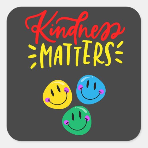 kindness matters square sticker