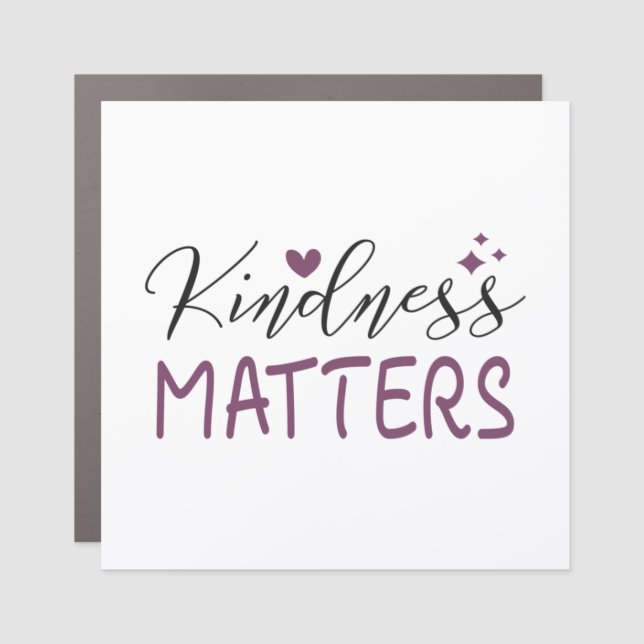 Kindness matters square sticker car magnet (Front)