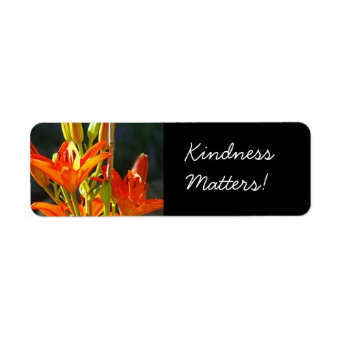 Kindness Matters stickers Orang Lily Flowers