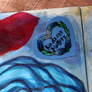 Kindness matters texas bluebonnets heart sticker