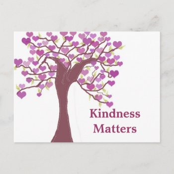 Kindness Matters Tree Of Hearts Postcard by seashell2 at Zazzle