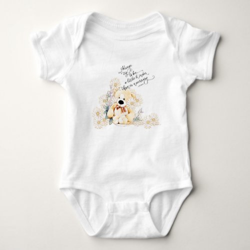 Kindness Motivational Quote Teddy Floral Baby Bodysuit
