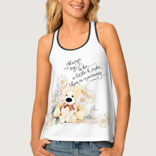 Kindness Motivational Quote Teddy Racerback Tank Top