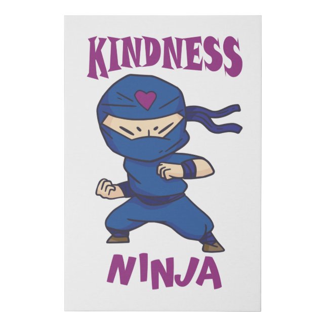 Kindness Ninja, Fight against Bullying Faux Canvas Print (Front)