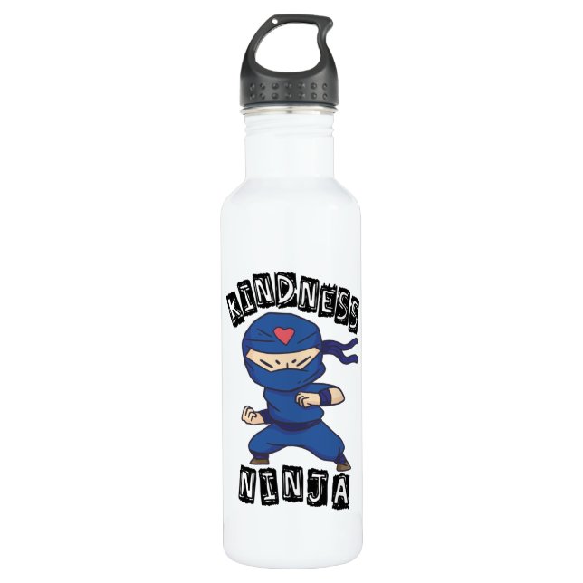Kindness Ninja, Fight against Bullying Stainless Steel Water Bottle (Front)