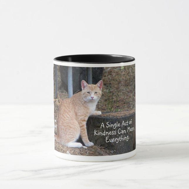 Kindness Orange Tabby Cat 11 oz Mug (Center)