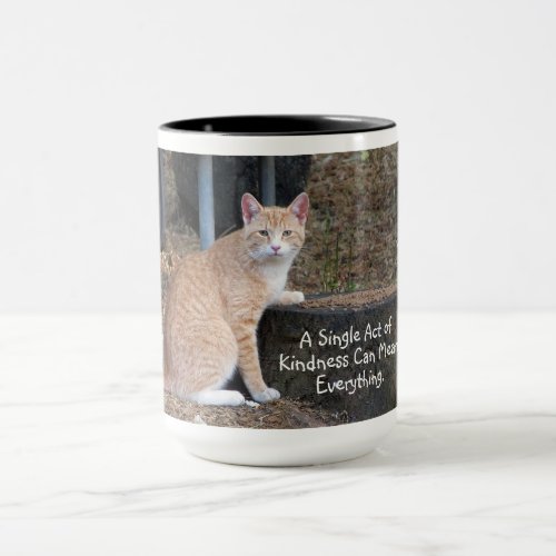 Kindness Orange Tabby Cat 15 oz Mug