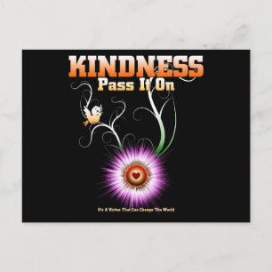 KINDNESS - Pass It On Starburst Heart Postcard