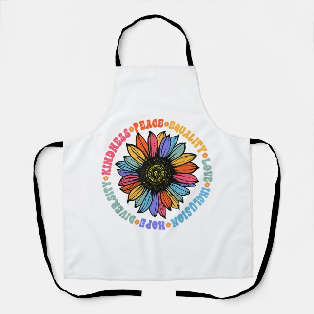 Kindness Peace Equality Love Hope Diversity Human  Apron (Front)