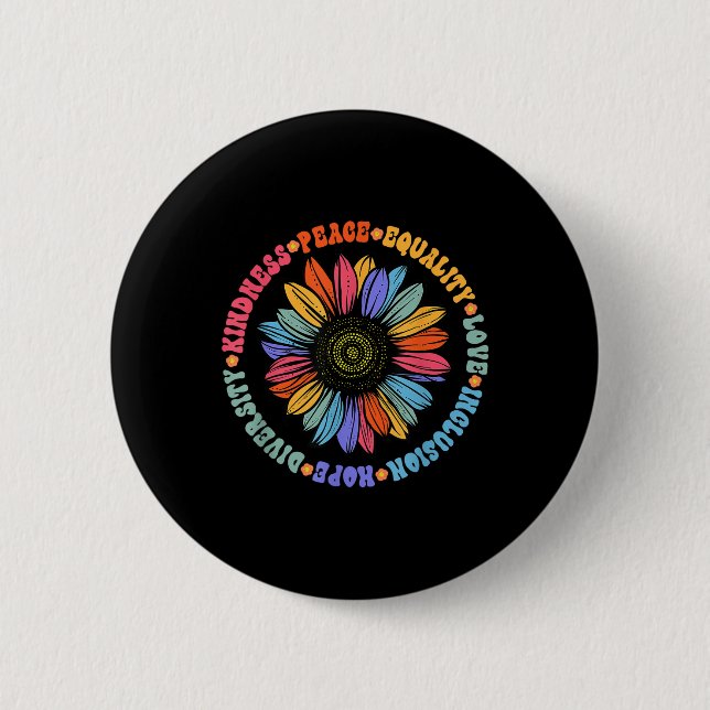 Kindness Peace Equality Love Hope Diversity Human  Button (Front)