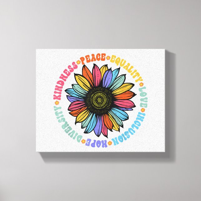 Kindness Peace Equality Love Hope Diversity Human  Canvas Print (Front)