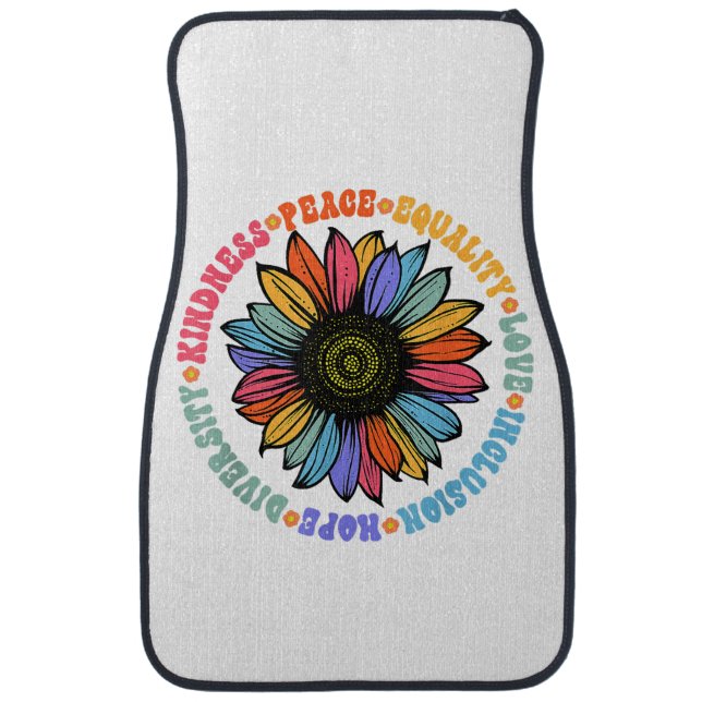 Kindness Peace Equality Love Hope Diversity Human  Car Floor Mat (Front)
