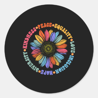 Kindness Peace Equality Love Hope Diversity Human Classic Round Sticker