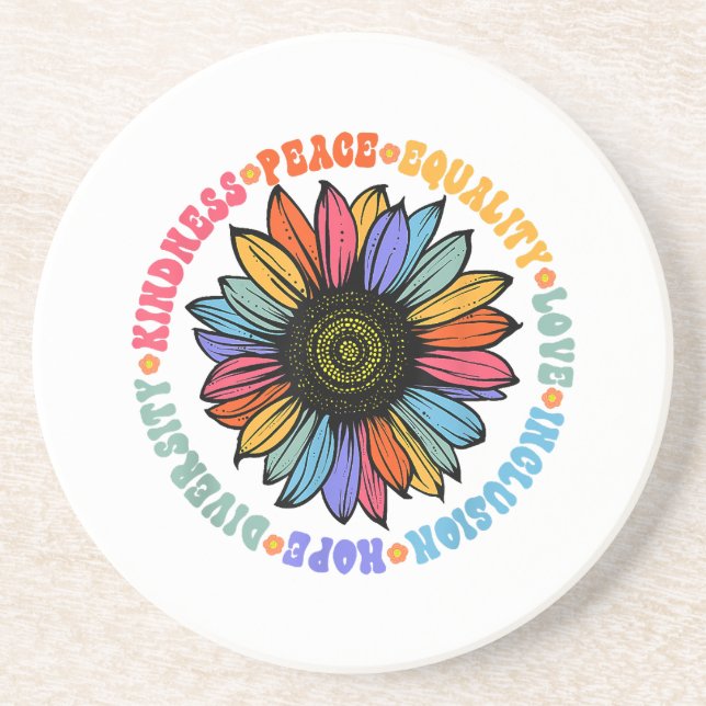 Kindness Peace Equality Love Hope Diversity Human  Coaster (Front)