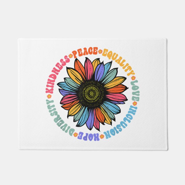Kindness Peace Equality Love Hope Diversity Human  Doormat (Front)
