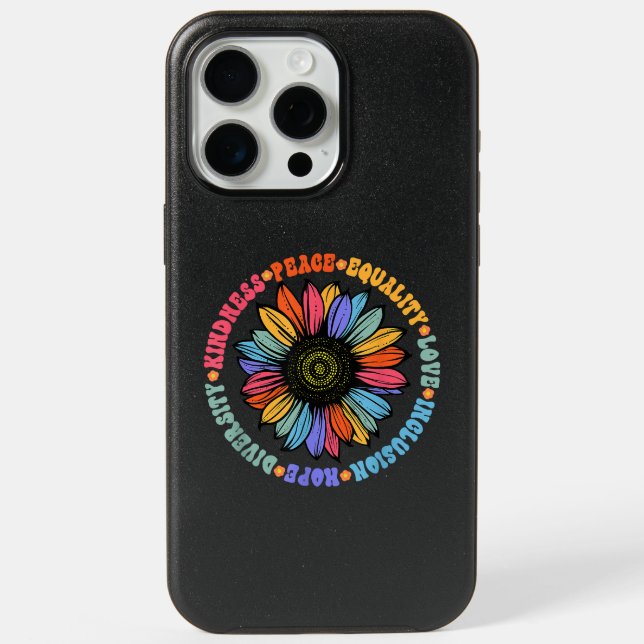 Kindness Peace Equality Love Hope Diversity Human  iPhone 15 Pro Max Case (Back)