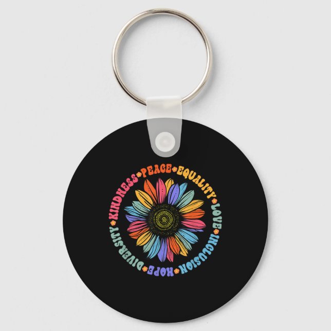 Kindness Peace Equality Love Hope Diversity Human  Keychain (Front)