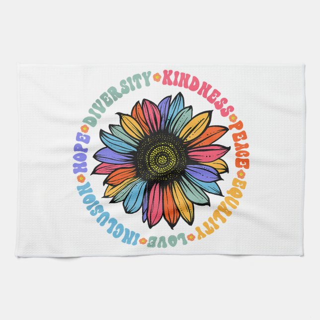 Kindness Peace Equality Love Hope Diversity Human  Kitchen Towel (Horizontal)