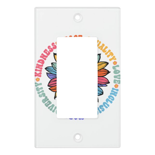 Kindness Peace Equality Love Hope Diversity Human  Light Switch Cover (Front)