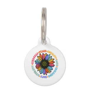 Kindness Peace Equality Love Hope Diversity Human Pet ID Tag
