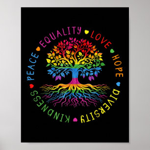 Kindness Peace Equality Love Hope Diversity Human  Poster