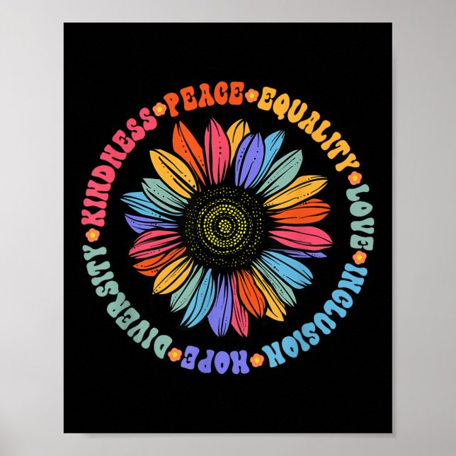 Kindness Peace Equality Love Hope Diversity Human  Poster (Front)