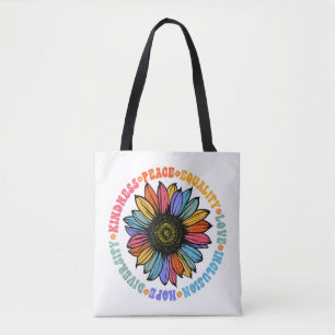 Kindness Peace Equality Love Hope Diversity Human Tote Bag