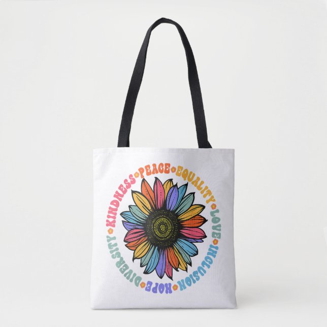 Kindness Peace Equality Love Hope Diversity Human  Tote Bag (Front)