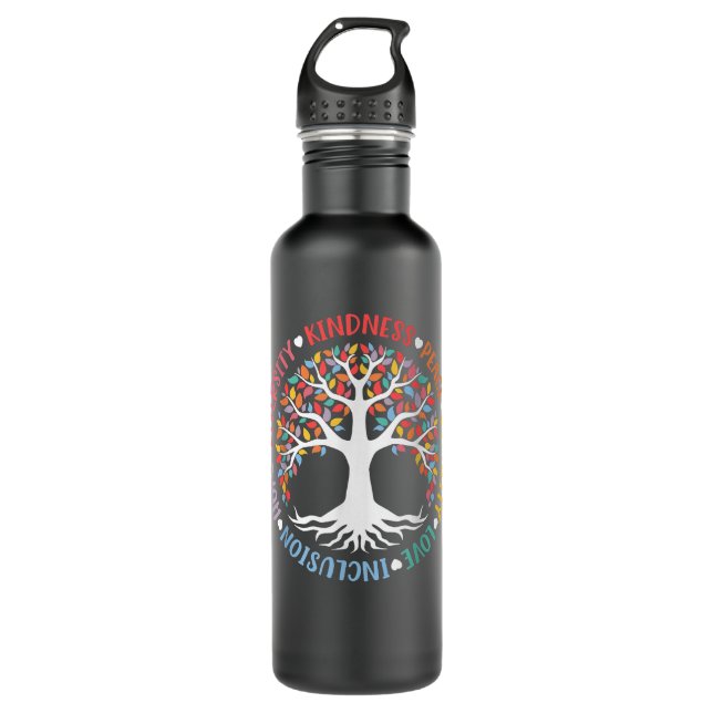 Kindness Peace Equality Love Inclusion Diversity Stainless Steel Water Bottle (Front)