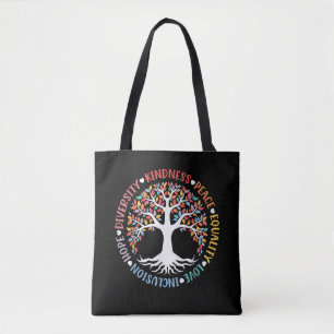 Kindness Peace Equality Love Inclusion Diversity Tote Bag