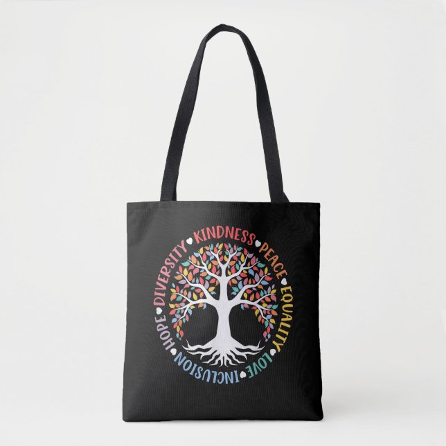 Kindness Peace Equality Love Inclusion Diversity Tote Bag (Front)