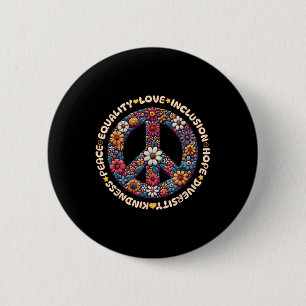 Kindness Peace Equality Love Inclusion Hope Divers Button