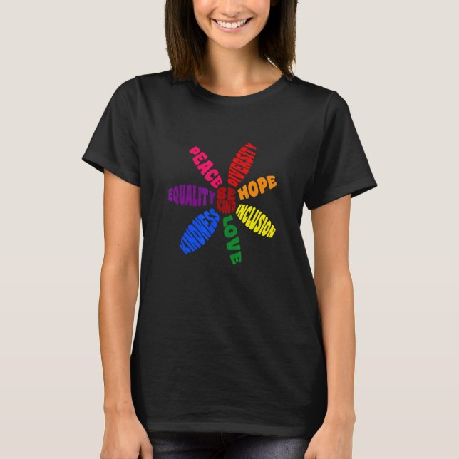 Kindness Peace Equality Love Inclusion Hope Divers T-Shirt (Front)