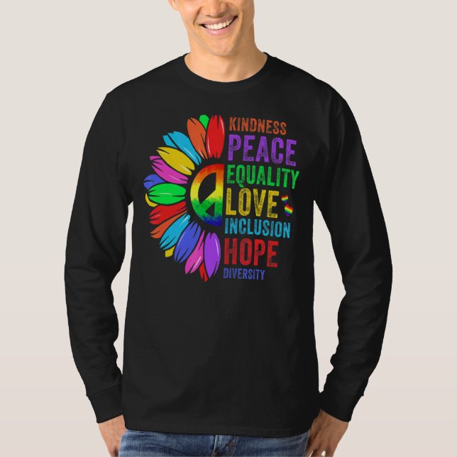 Kindness Peace Equality Love Inclusion Hope Divers T-Shirt (Front)