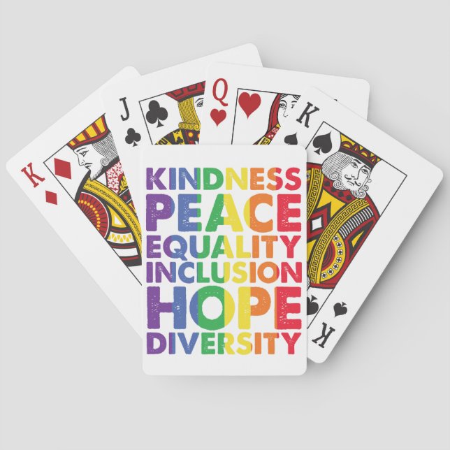 Kindness Peace Equality Love Inclusion Hope LGBT Poker Cards (Back)