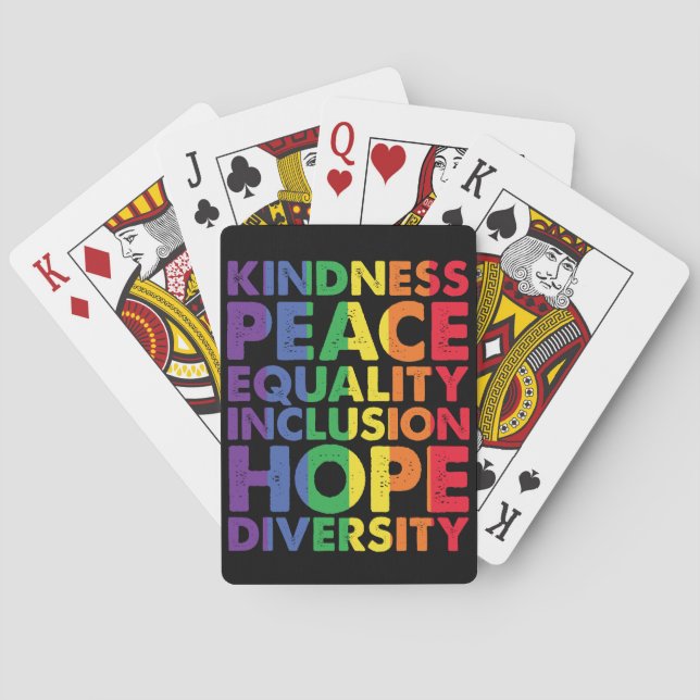 Kindness Peace Equality Love Inclusion Hope LGBT Poker Cards (Back)