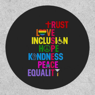 Kindness Peace Equality Love Inclusion Hope   Patch