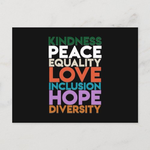 Kindness Peace Support Earth World Peace Day Lover Announcement Postcard