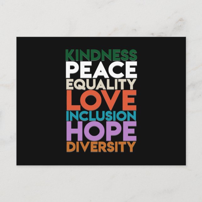 Kindness Peace Support Earth World Peace Day Lover Postcard (Front)