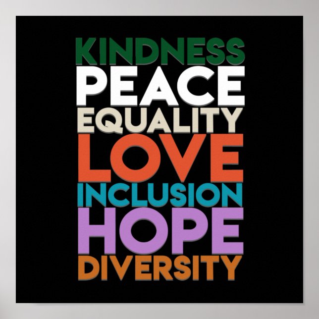 Kindness Peace Support Earth World Peace Day Lover Poster (Front)