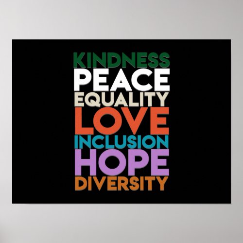 Kindness Peace Support Earth World Peace Day Lover Poster